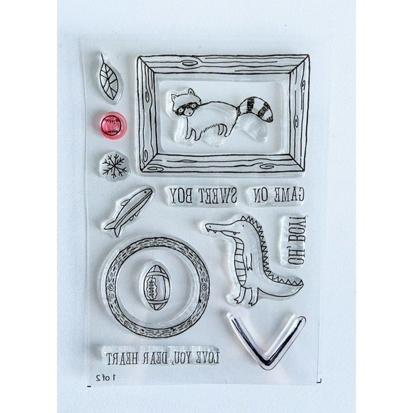 Stampin Up DEAR HEART Little Boy Kids Sports Rubber Stamp Set Used - Picture 8 of 9